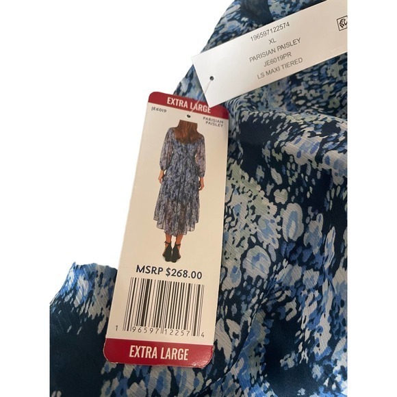 Joie Printed Maxi Dress Parisian Paisley Print Size XL - NWT Boho Style - Picture 7 of 9